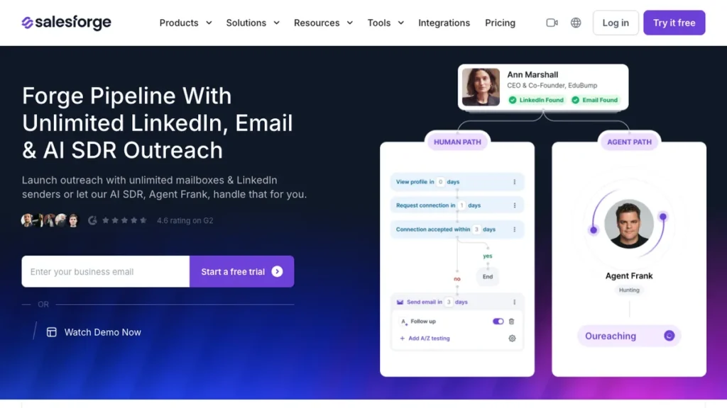 Salesforge homepage screenshot