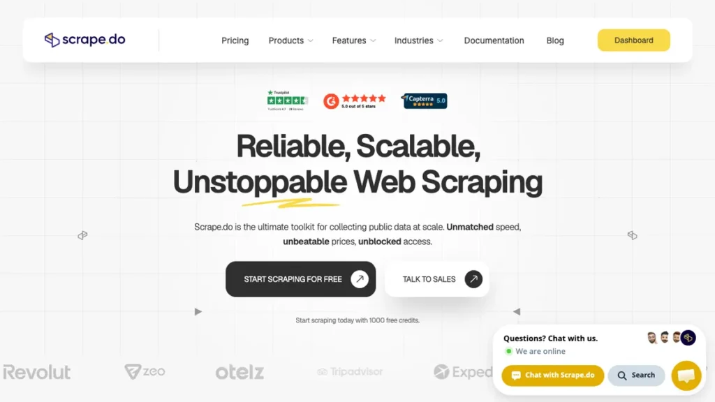 Scrape.do homepage screenshot