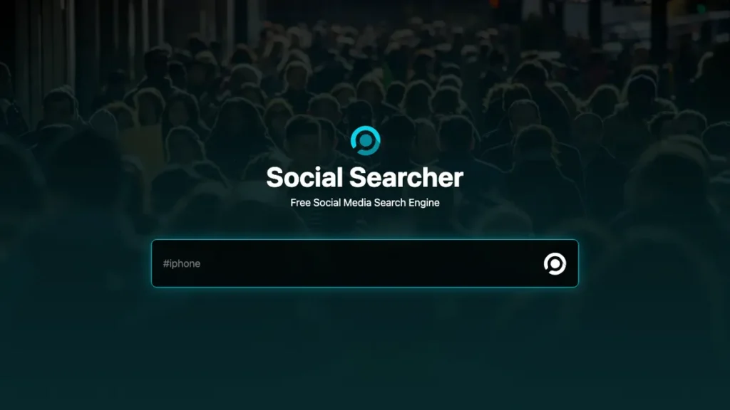 Social Searcher homepage screenshot