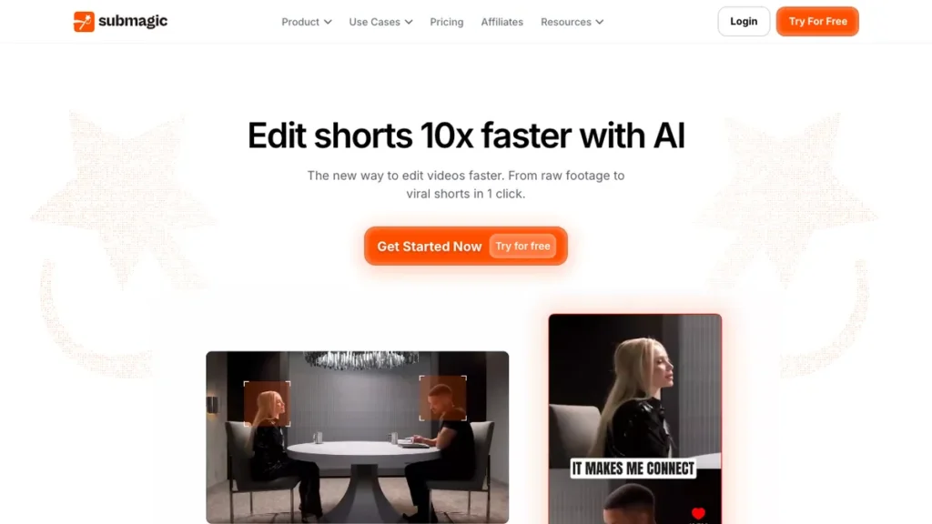 Submagic homepage screenshot