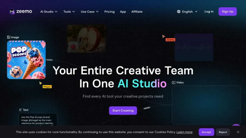 Zeemo homepage screenshot