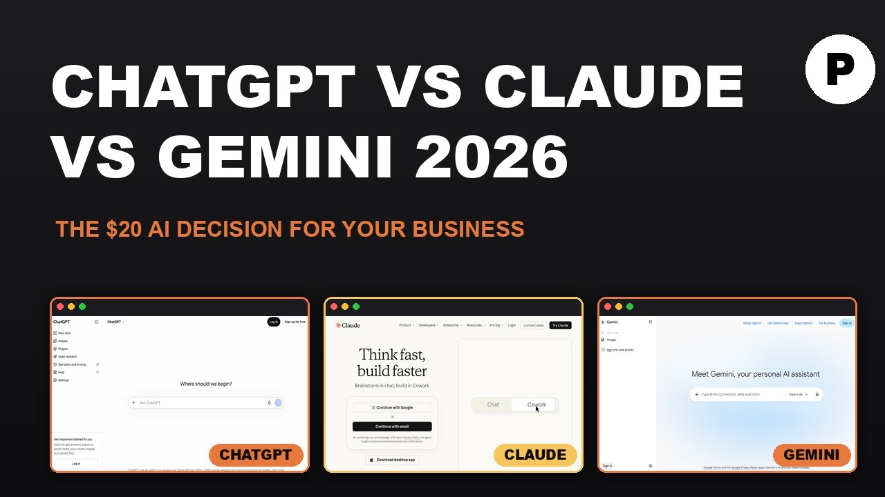 ChatGPT vs Claude vs Gemini in 2026: the $20 decision for your business