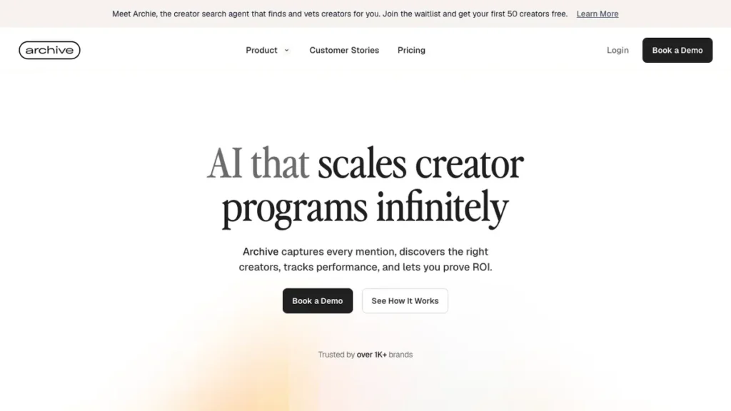 Archive homepage screenshot