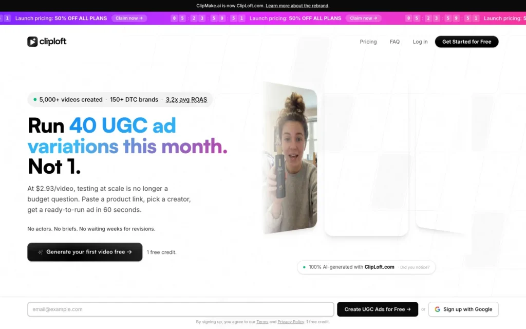 ClipLoft homepage screenshot