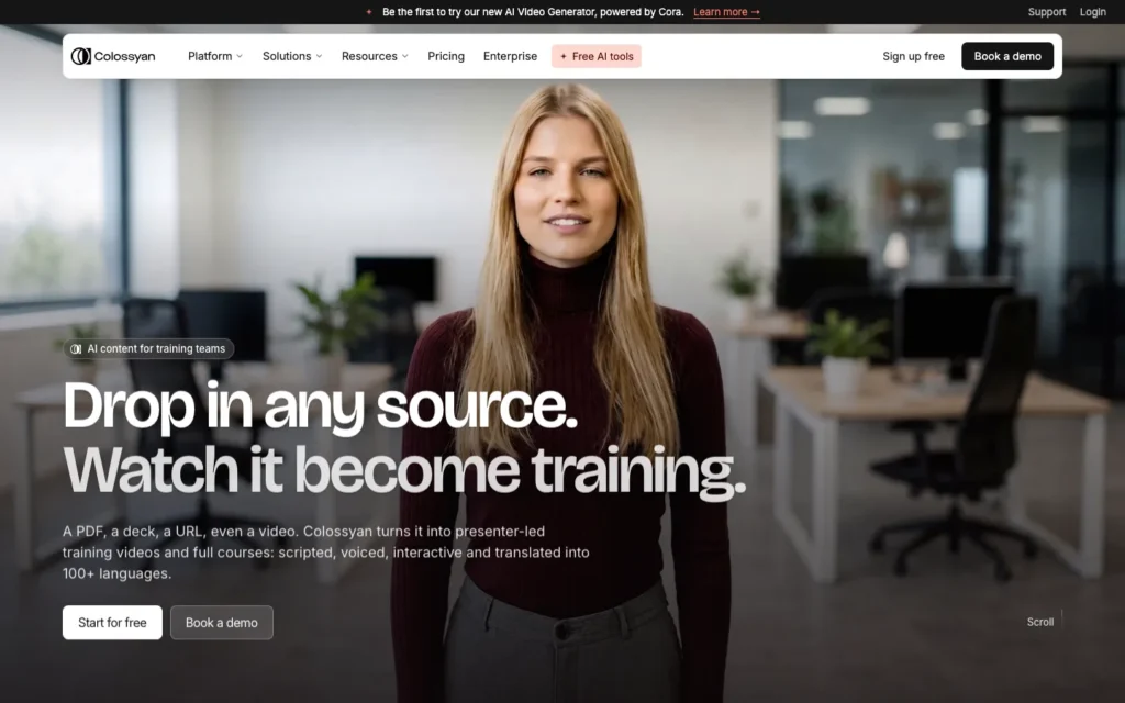 Colossyan homepage screenshot