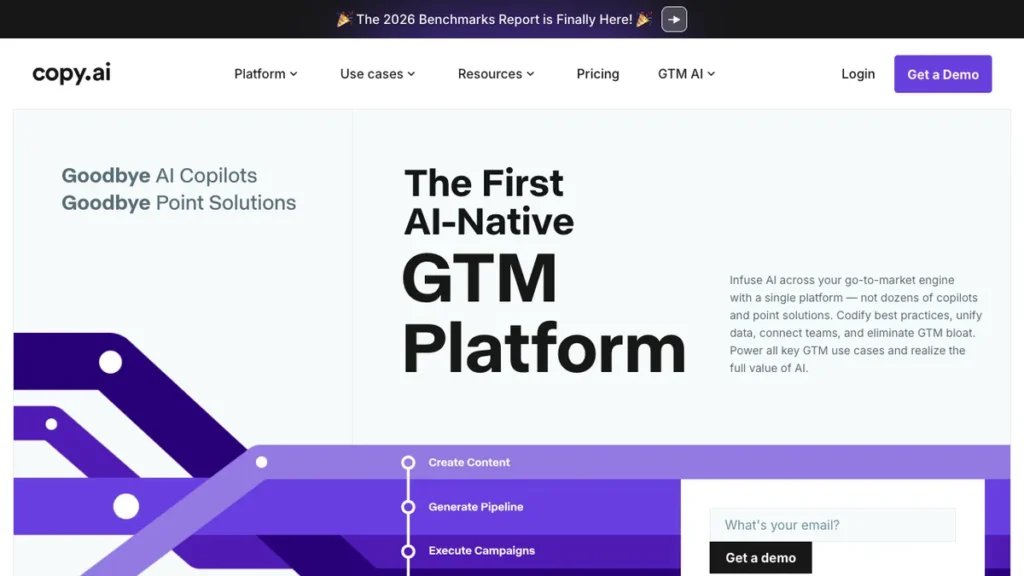 Copy.ai homepage screenshot