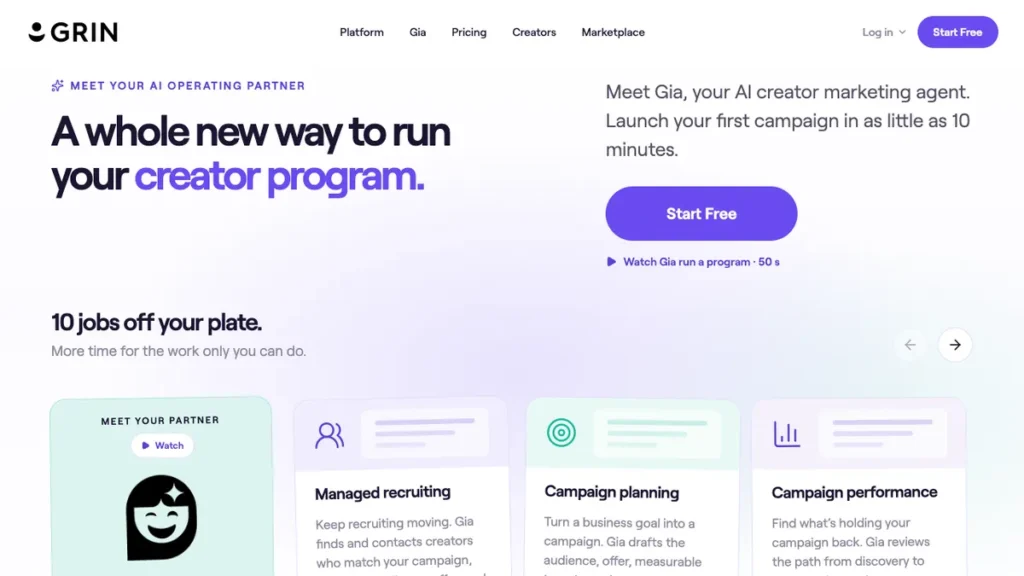 GRIN homepage screenshot