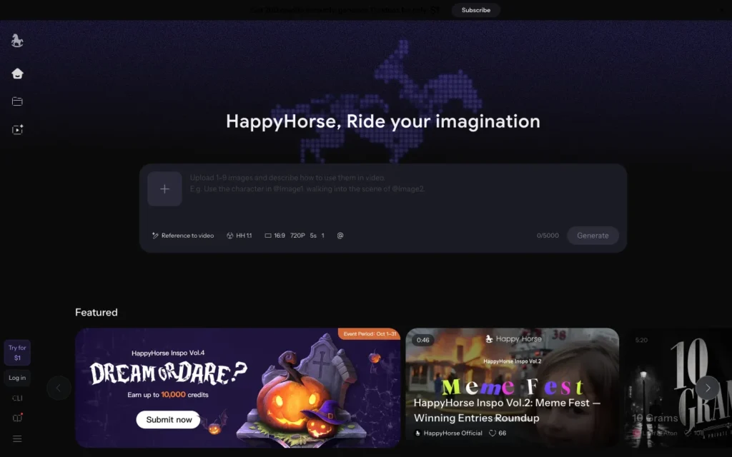HappyHorse homepage screenshot