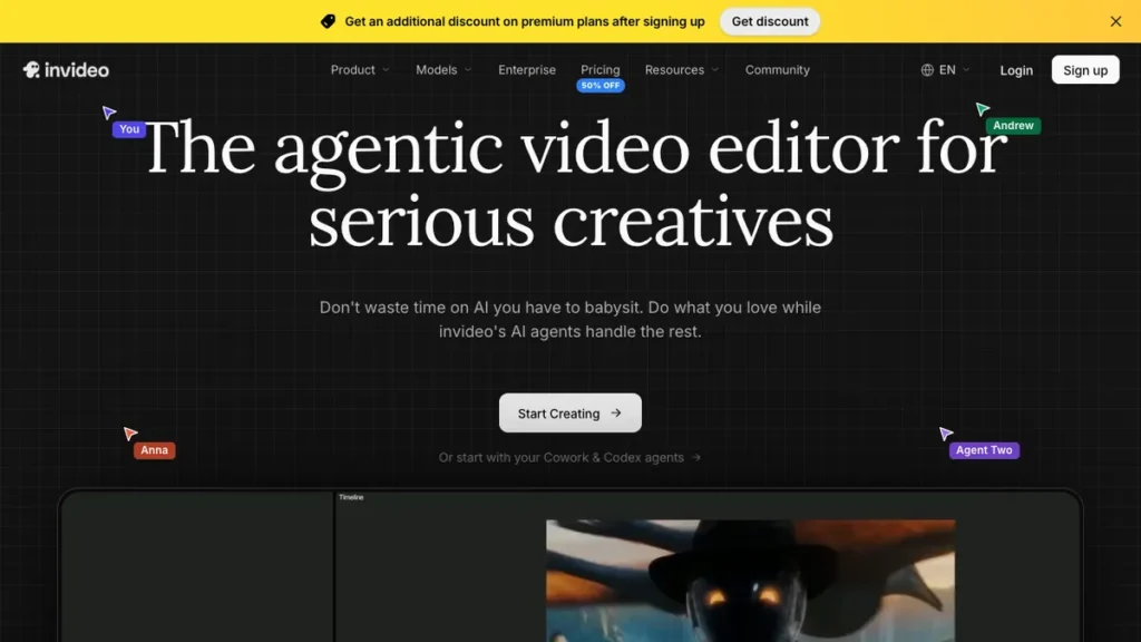 InVideo homepage screenshot