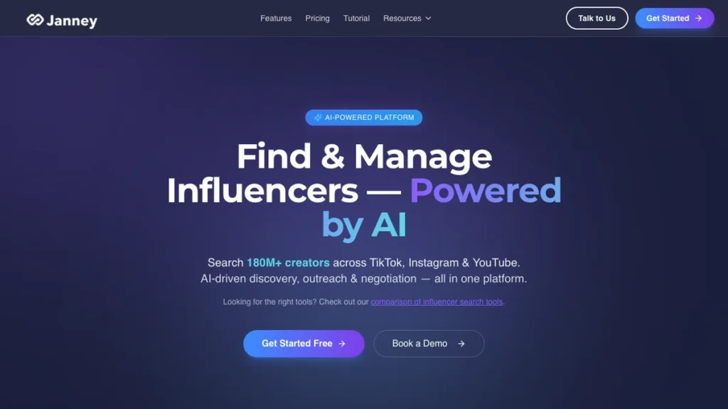 Janney AI homepage screenshot