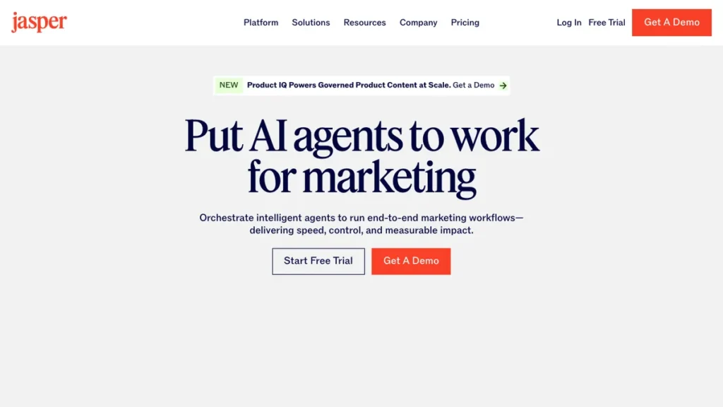 Jasper homepage screenshot