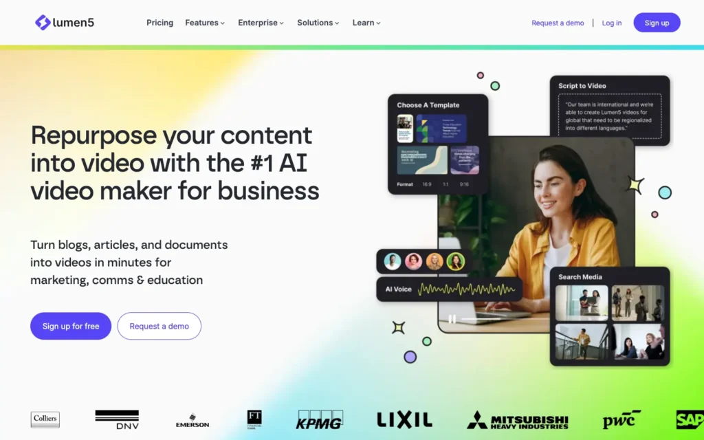 Lumen5 homepage screenshot