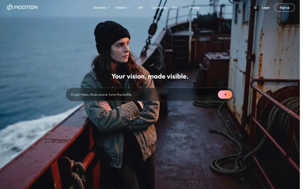 Mootion homepage screenshot