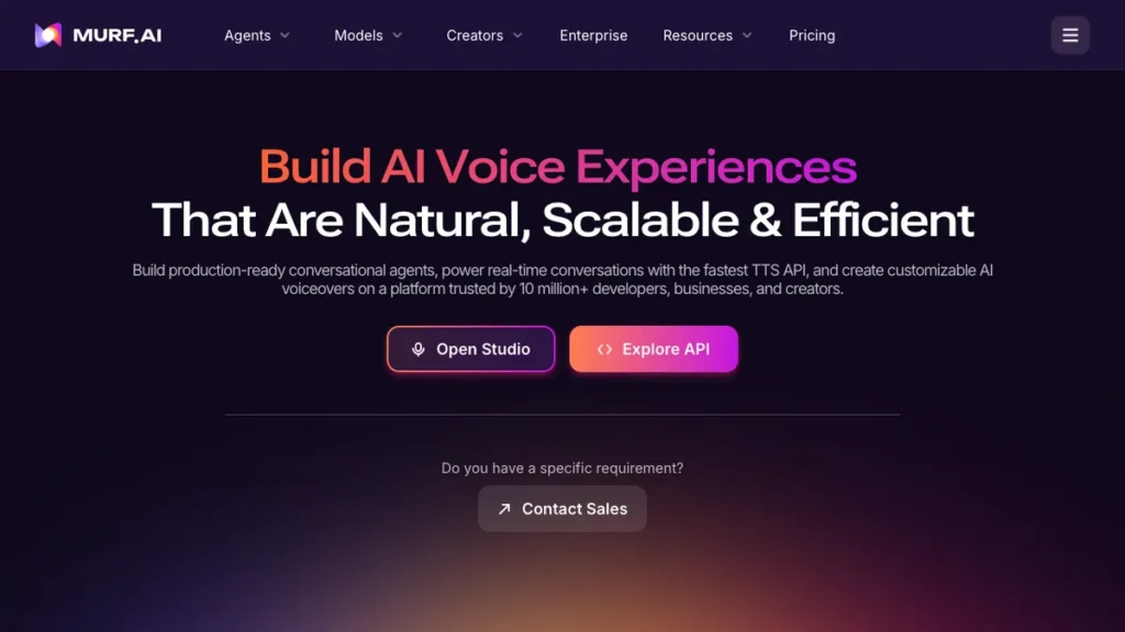 Murf homepage screenshot