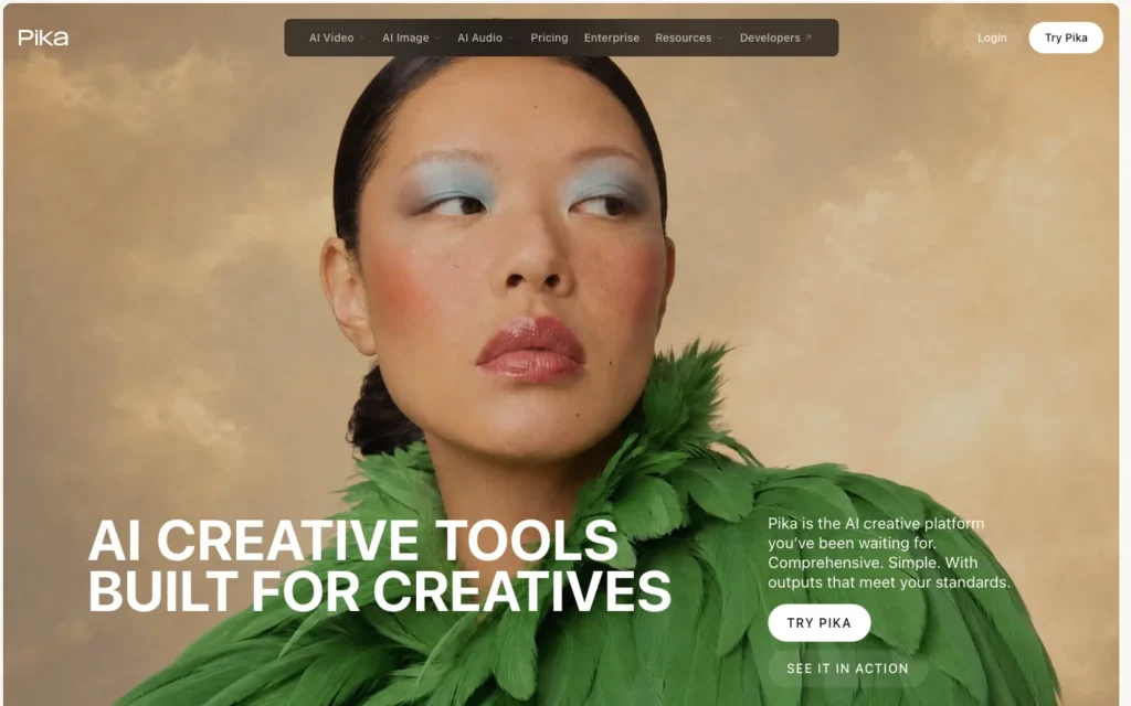 Pika homepage screenshot
