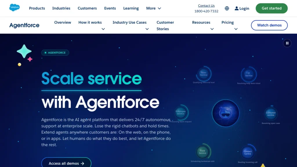 Salesforce Agentforce homepage screenshot
