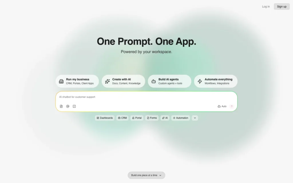 Taskade Genesis homepage screenshot